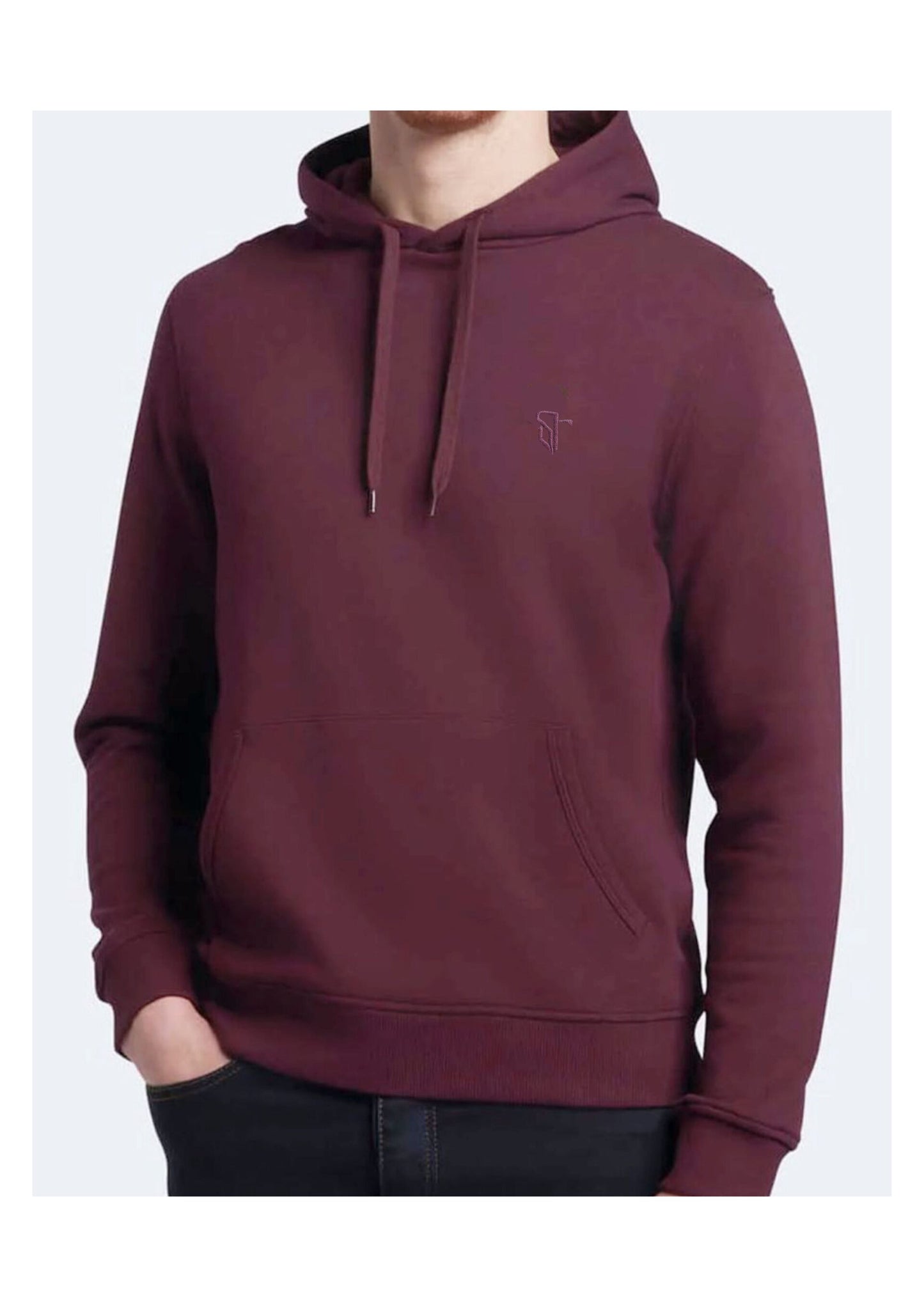 Burgundy Premium Quality Stitchers Logo Hoodie For Unisex Winter Outfit