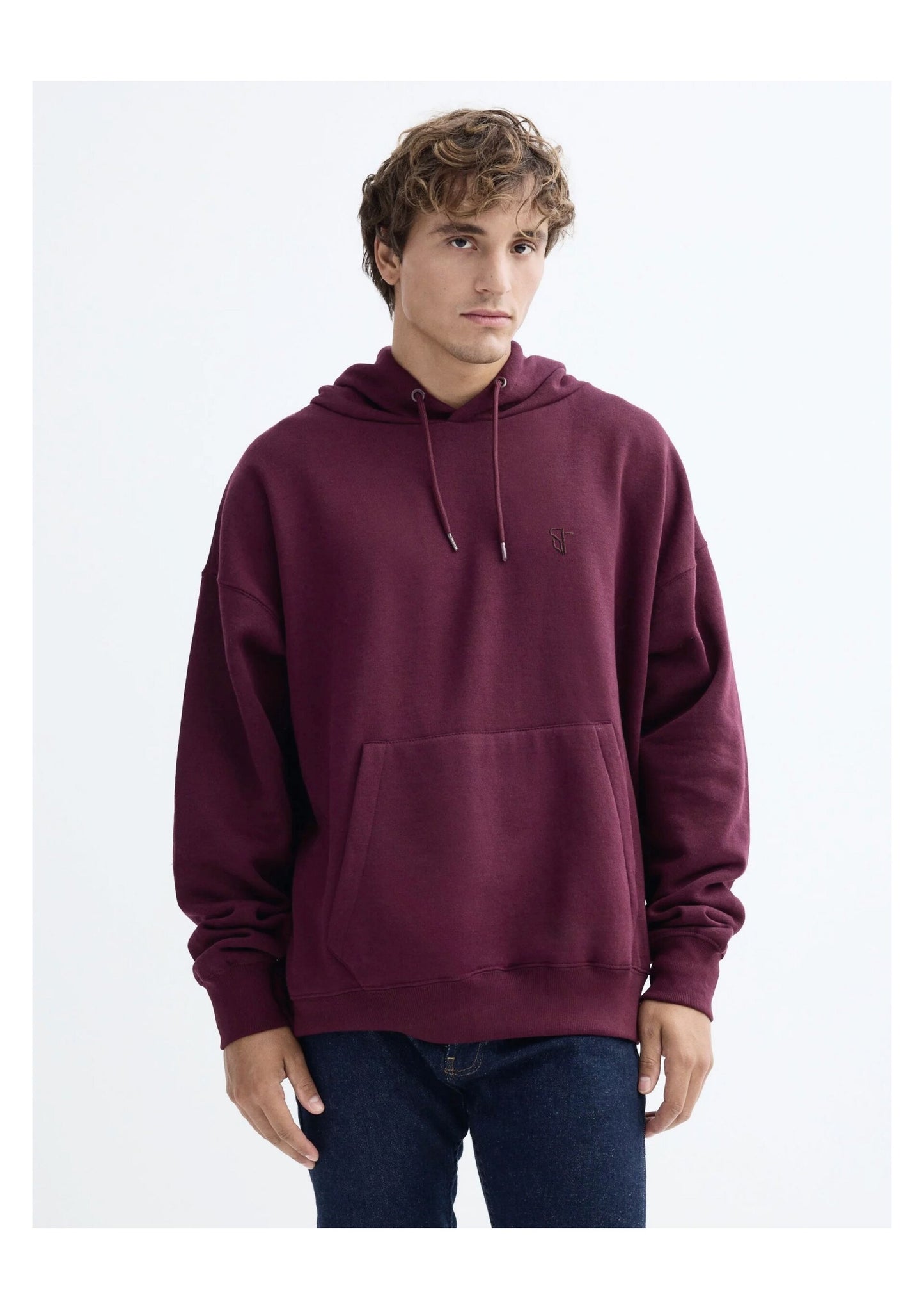 Burgundy Premium Quality Stitchers Logo Hoodie For Unisex Winter Outfit